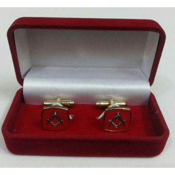 Masonic Cufflinks Red Enamelled