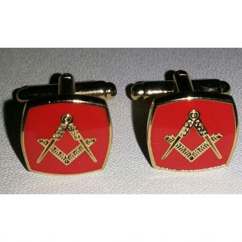 Red Enamelled Masonic Cufflinks