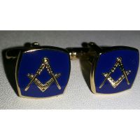 Blue Enamelled Masonic Cufflinks