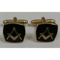 Black Enamelled Masonic Cufflinks