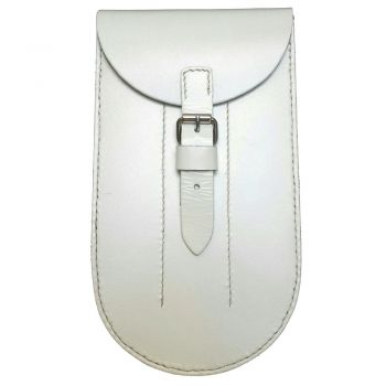 F. Flute Pouch in White Leather